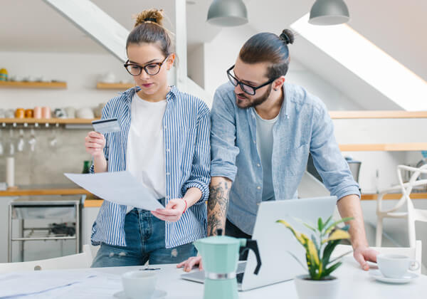 Caouple Paying Bills
